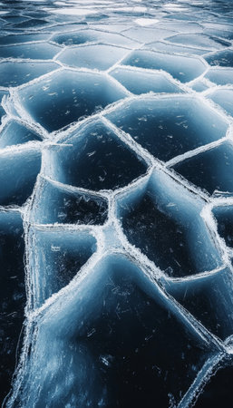 Frozen Landscapes with Stunning Glacial Ice Formations and Intricate Patterns in Arctic Environmentの素材