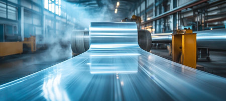 Automated Industrial Press in Aluminum Factory Rolling Metal Coils and Processing Steel Sheetsの素材