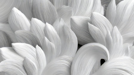 Elegant Wave-Like White Texture with Subtle Grey Hints, Flowing Forms in a Graceful Dance of Lightの素材