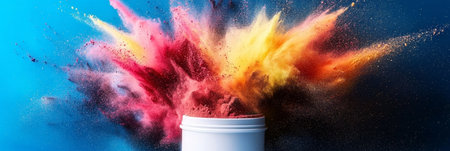 Vibrant Colorful Explosion and Dynamic Splash of Powder Pigments Creating Stunning Visual Artistryの素材