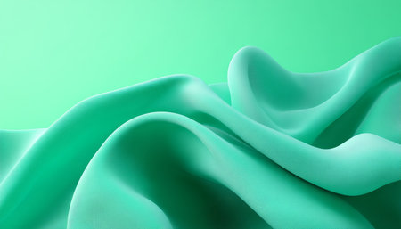 Iridescent Jade Gradient Waves with Captivating Curves, Abstract Background Design Wallpaper Artの素材