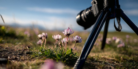 Capturing the Beauty of Nature A Stunning Outdoor Shot of Delicate Blossoms in Full Bloomの素材