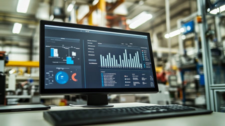 Advanced Manufacturing Monitoring Console with Integrated Digital Control Panel and Insightsの素材