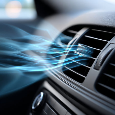Refreshing Air Conditioning in Car Ventilation System Cooling Cabin During Summer Heatwaveの素材