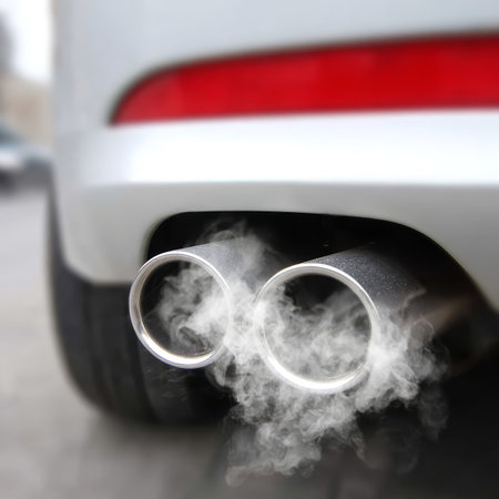 Vehicle Emission Of Pollution Car Exhaust Releases Harmful Pollutants Into The Environment Dailyの素材