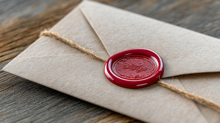 Ancient Manuscript Sealed with Wax, Showcasing Class, Heritage, Vintage Tradition, and Communicationの素材