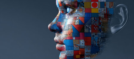 Innovative Pixelated Design Concept for Creative Profiles in the Digital Art and Cyber Data Spaceの素材