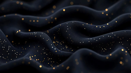 Navy Blue Velvet Texture Background with Luxurious Gold Accents for Premium Design and Brandingの素材