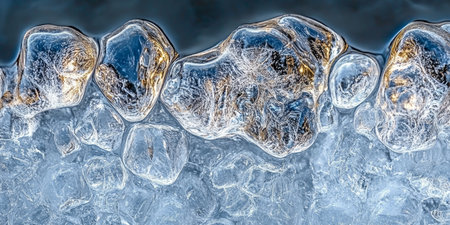 Intricate Fractal Ice Crystals Forming Unique Abstract Natural Sculptures in a Frozen Landscapeの素材