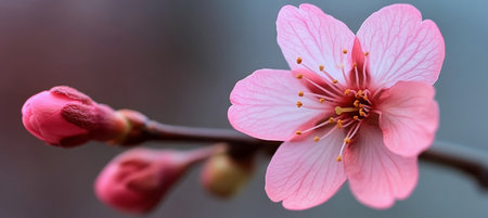 Stunning Close-Up of Cherry Blossom Petals with Vibrant Pink Hues and Soft Springtime Backgroundの素材