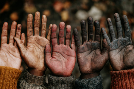 Diverse Team Collaborating on Creative Project, Representing Unity, Strength, and Support Togetherの素材