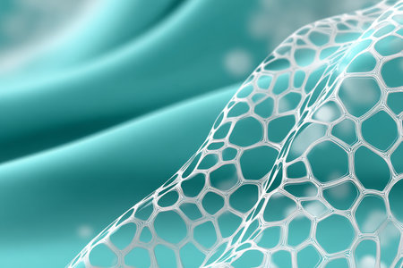Intricate Icy Mesh Pattern A Modern Abstract Background with Geometric Shapes and Cool Colorsの素材