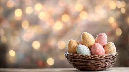 Charming Collection of Delicately Decorated Pastel Easter Eggs for Festive Spring Celebration Themesの素材
