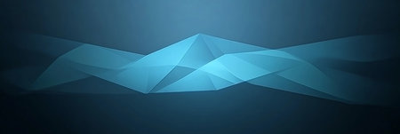 Intricate Abstract Design Featuring Intertwined Polygonal Shapes in Icy Blue on Dark Gradientsの素材