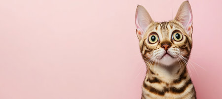 Charming Ocicat with Striking Golden Eyes in Adorable Portrait, Perfect for Pet Product Marketingの素材