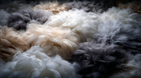 Elegant and Soft Feathered Light Fabric Surface with Abstract Natural and Decorative Texturesの素材
