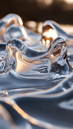 Enchanting Winter Wonderland Icy Formations and Glistening Snowflakes Create a Magical Sceneの素材