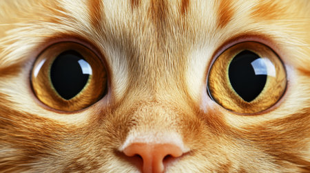 Adorable Portrait of a Friendly Ginger Tabby Cat with Striking Orange Eyes and Soft, Cozy Furの素材