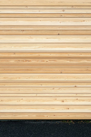 Close-Up of Rustic Brown Maple Wooden Panel Boards with Textured Grain and Natural Patternsの素材