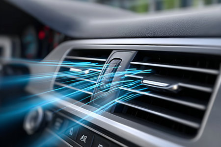 Vehicle Climate Control, Streamlined Interiors, Modern Air Conditioning Systems for Cars. Air flowの素材