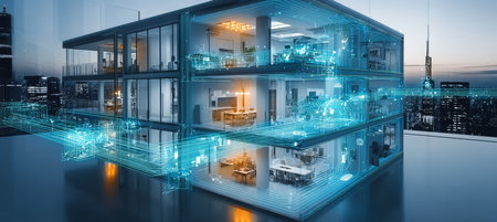 Modern Smart Home Design Digital Apartment with Innovative Automation and Control Solutionsの素材