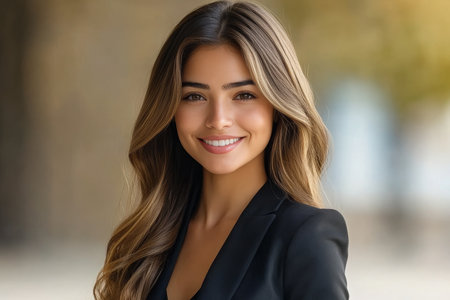 Confident Young CEO with Professional Demeanor and Warm Smile for Business Success and Leadershipの素材