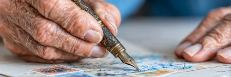 Handwritten Love Letter on Vintage Paper with Artistic Calligraphy and Beautiful Floral Designの素材