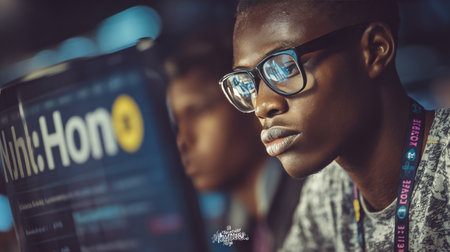 Enthusiastic Scholars Engaged in Deep Learning and Computer Science Research in University Labの素材