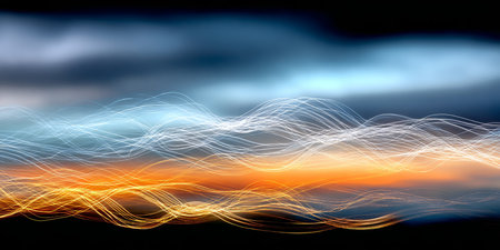 Dynamic Interplay of Radiant Trails and Ethereal Dance of Illuminated Vectors in Abstract Artの素材