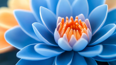 Stunning Closeup of a Surreal Blue Lotus Flower, Showcasing Delicate Petals in Vivid Detailの素材