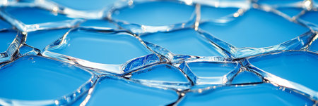 Iridescent Shattered Panes Abstract Background with Digital Collage of Fractured Crystal Blocksの素材