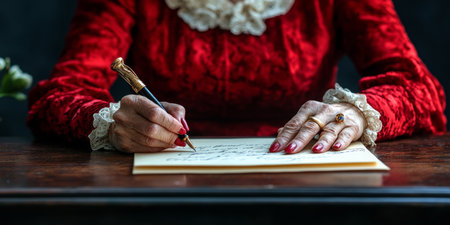 A Vintage Love Letter on Weathered Paper with an Antique Pen, Evoking Fond Memories and Emotionの素材