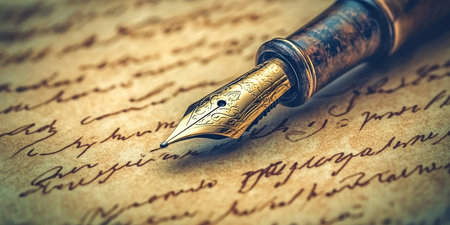 Eloquent Quill Vintage Pen Embarking on a Sentimental Writing Journey, Capturing Timeless Memoriesの素材