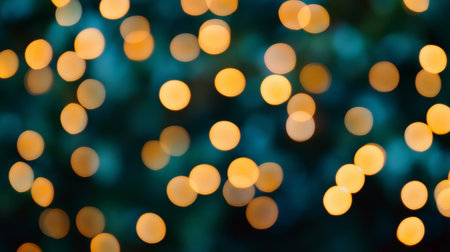 Magical Holiday Bokeh Background with Golden Lights and Blurry Circles for Festive Celebrationsの素材