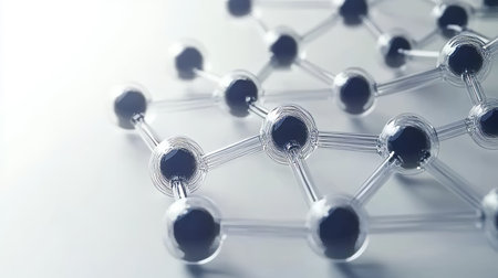 Abstract Molecular Structure with Linkage, Floating Above for Creative Biotechnology Designsの素材