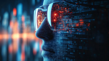 Futuristic Engineering Augmented Reality Interface with Advanced Artificial Intelligence Mindsの素材