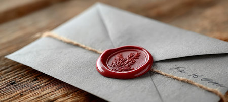 Vintage Grey Envelope Sealed with Twine for Classic Handwritten Letters and Correspondenceの素材