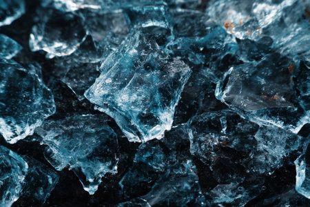 Close Up View of Fragmented Glacier Ice Chunks with Textured Patterns and Cold Aesthetic Designの素材