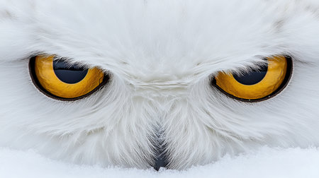 Majestic Snowy Owl with Striking Golden Eyes A Stunning Close-Up Capture of Nature s Beautyの素材