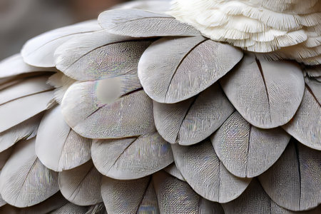 Elegant Gray Feathers Showcasing Delicate Textures and Subtle Color Variations for Artistic Appealの素材