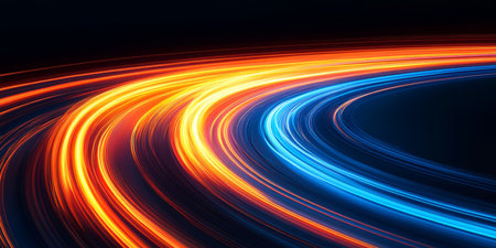 Dynamic Night Trails of Colorful Light Streaks and Speed Motion with Blurred Intensity Effectsの素材