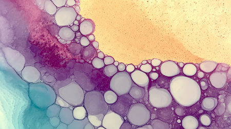 Vibrant Abstract Art in Earthy Tones, Blending Soft Colors from Glacier Violet to Warm Beige Huesの素材