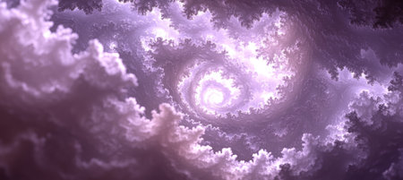 Mesmerizing Cool Toned Fractal Swirl in an Ethereal Dreamlike Vision with Abstract Artistic Depthの素材