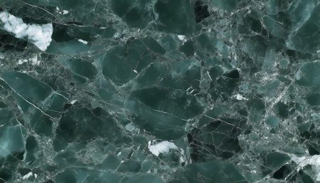 Stunning Dark Green Marble with Unique Fracture Patterns for Luxurious Interior Design and Decorの素材