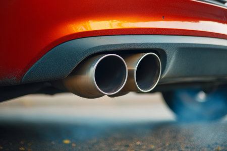 Stylish Vehicle Tailpipes Showcasing Modern Automotive Design and Performance in Elegant Vehicles.の素材