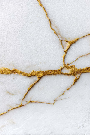 Elegant White Marble Texture with Golden Veins, Ideal for Luxurious Backgrounds and Designsの素材