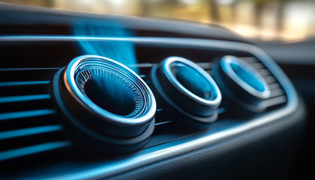 Stylish Automotive Interior Featuring Air Conditioner Vents for Ultimate Comfort During Travelの素材