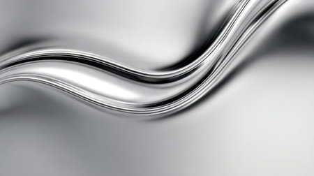 Elegant Shimmering Wave Abstract Art Design Featuring Reflections and Textures in Monochrome Colorsの素材