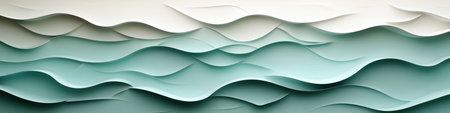 Delicate Gentle Wave Texture Design with Light Mint and Pastel Teal Gradient Background Patternの素材