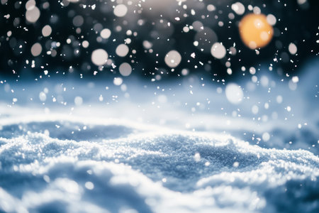 Tranquil Winter Wonderland Snow-Covered Trees and Soft Flurries Create a Magical Scenic Landscapeの素材